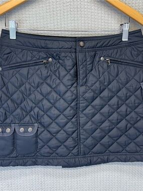 Athleta SnowStomper Quilted Skirt Womens 4 Tall Quilted Ski Gray Athletic EUC